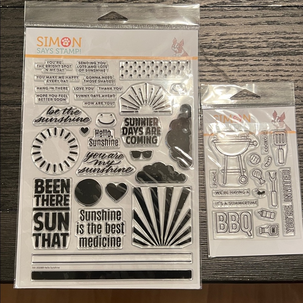 Scrapbook Craft Paper Card  Simon Says Stamps Hello Sunshine and Bar-B-Cute